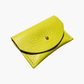 Cardholder, chartreuse leather