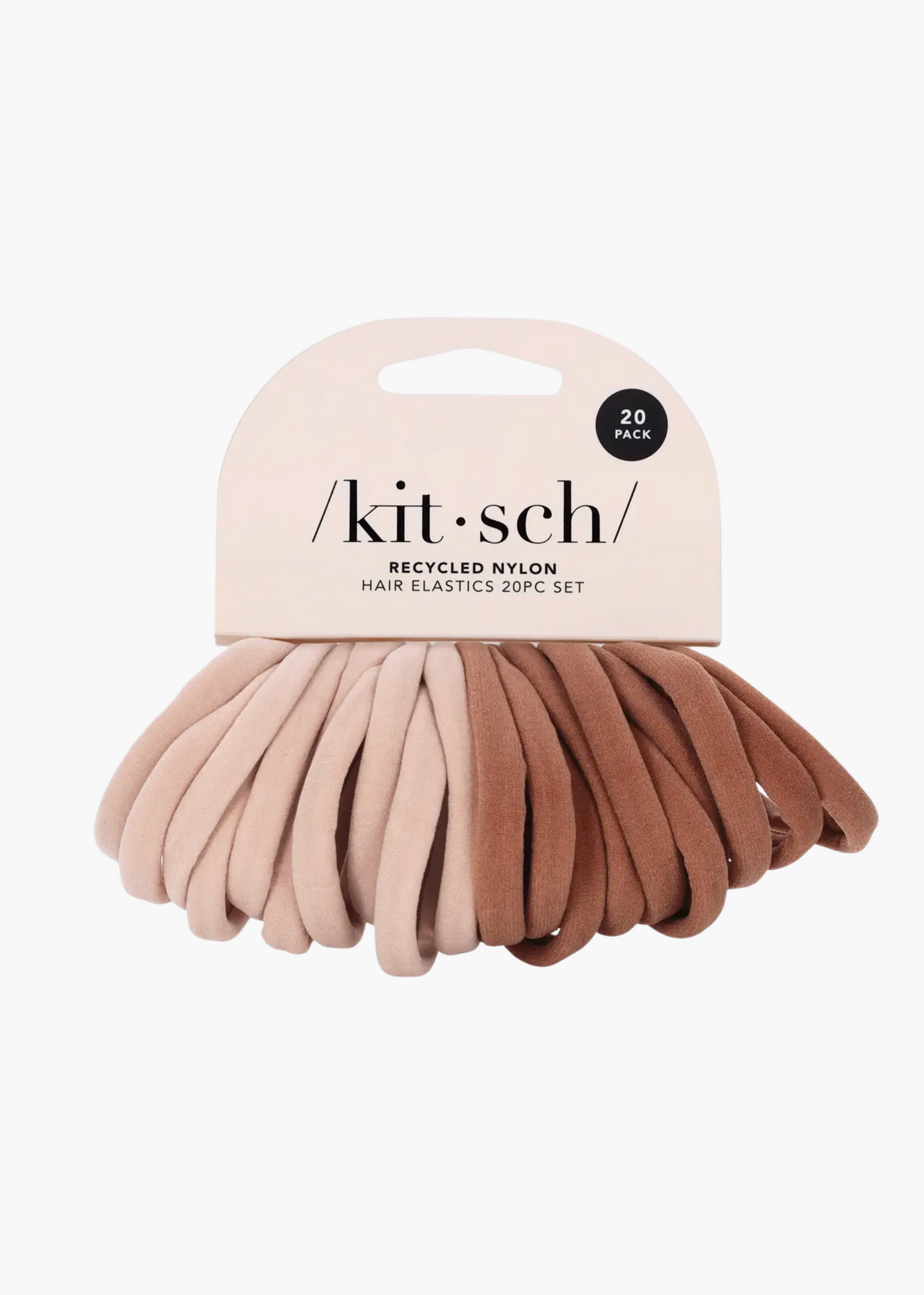 Recycled nylon elastics 20pc set, blush