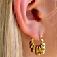 Honey croissant hoop earrings
