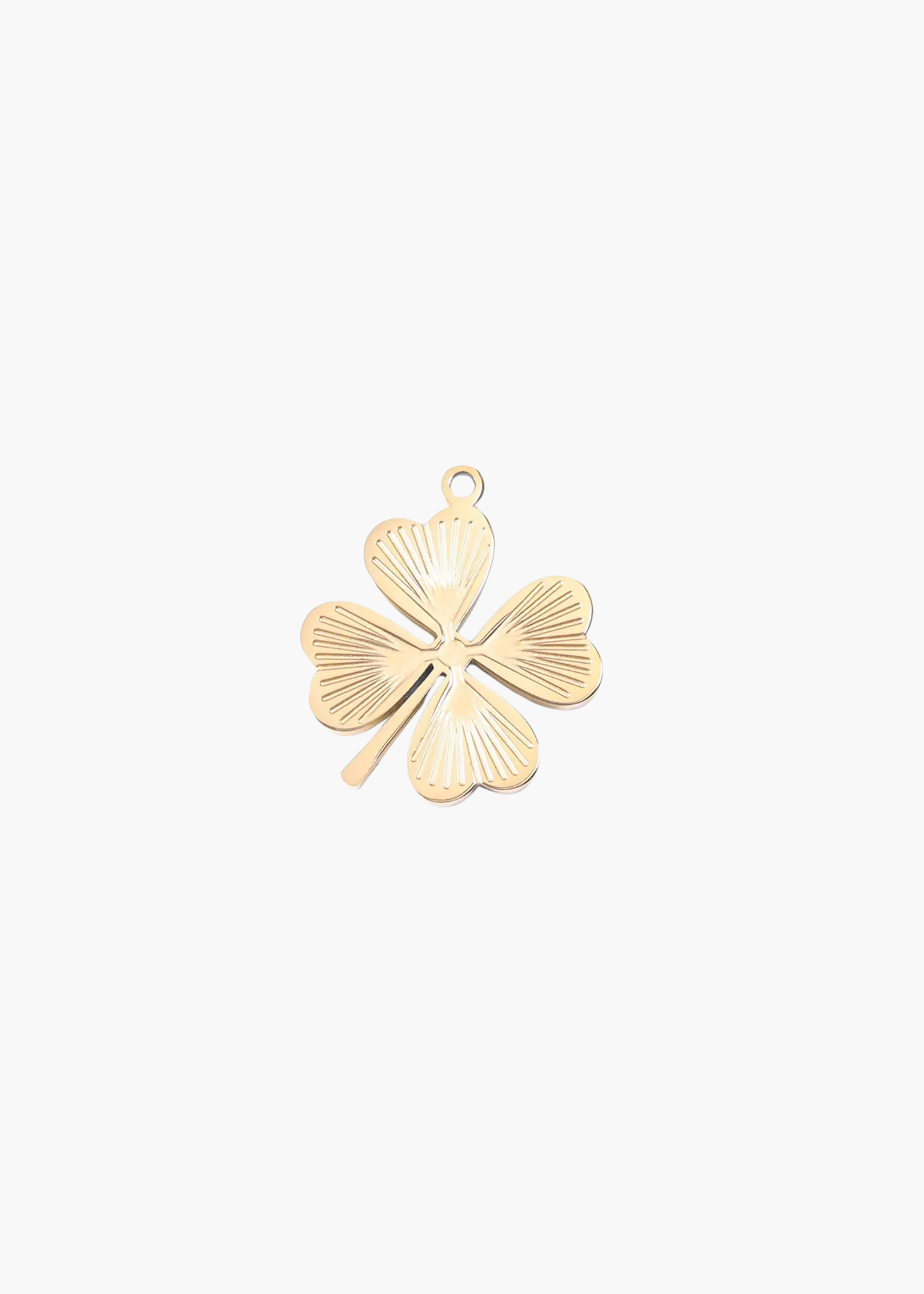 Sunburst four leaf clover charm