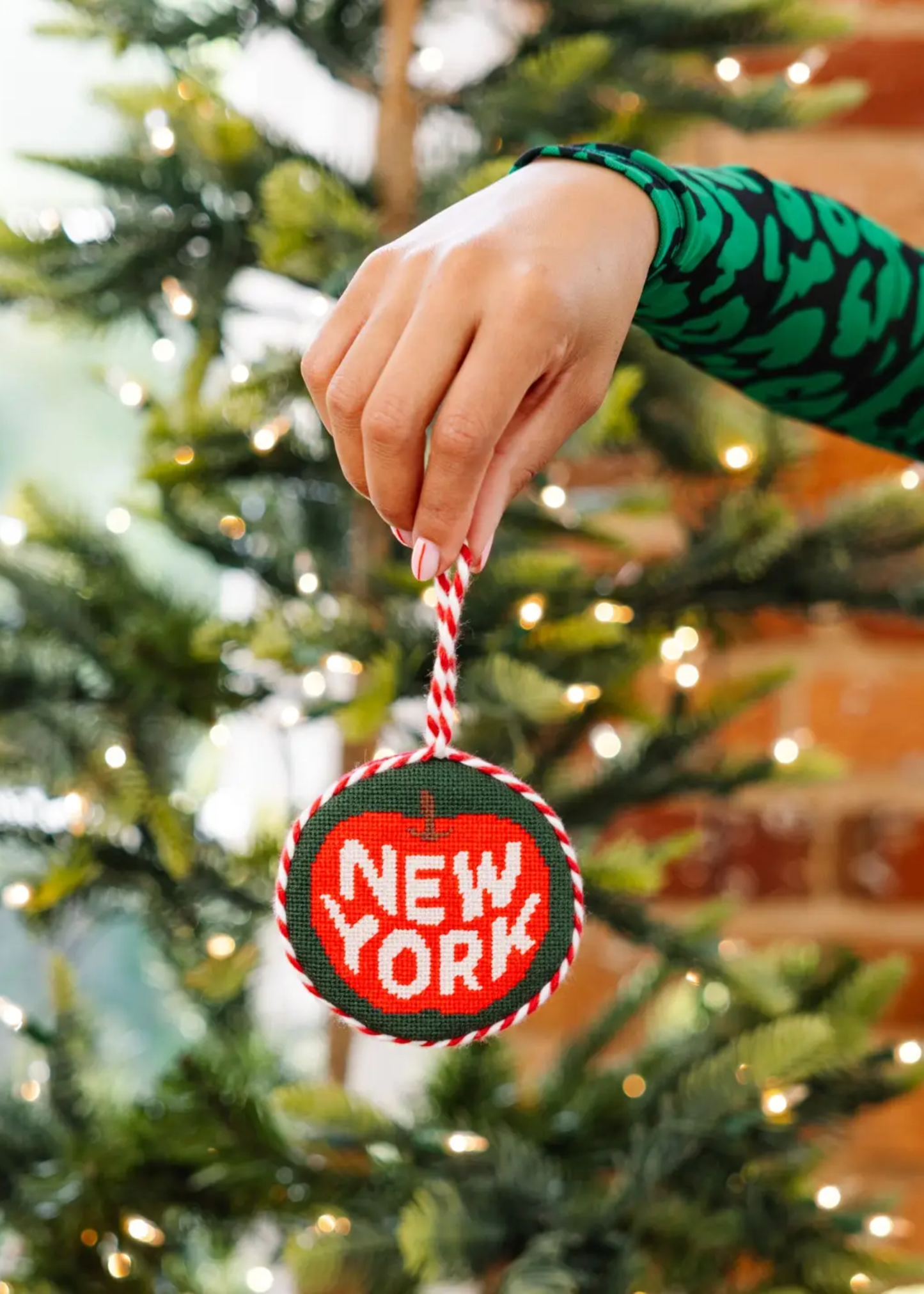 Needlepoint ornament, New York