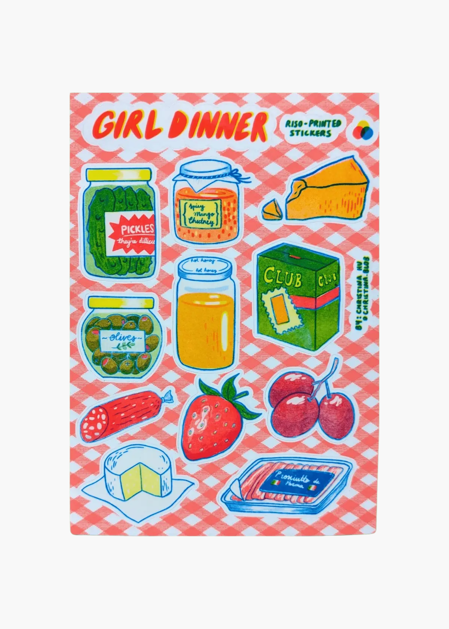 Girl dinner sticker sheet