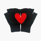Heart gloves, black