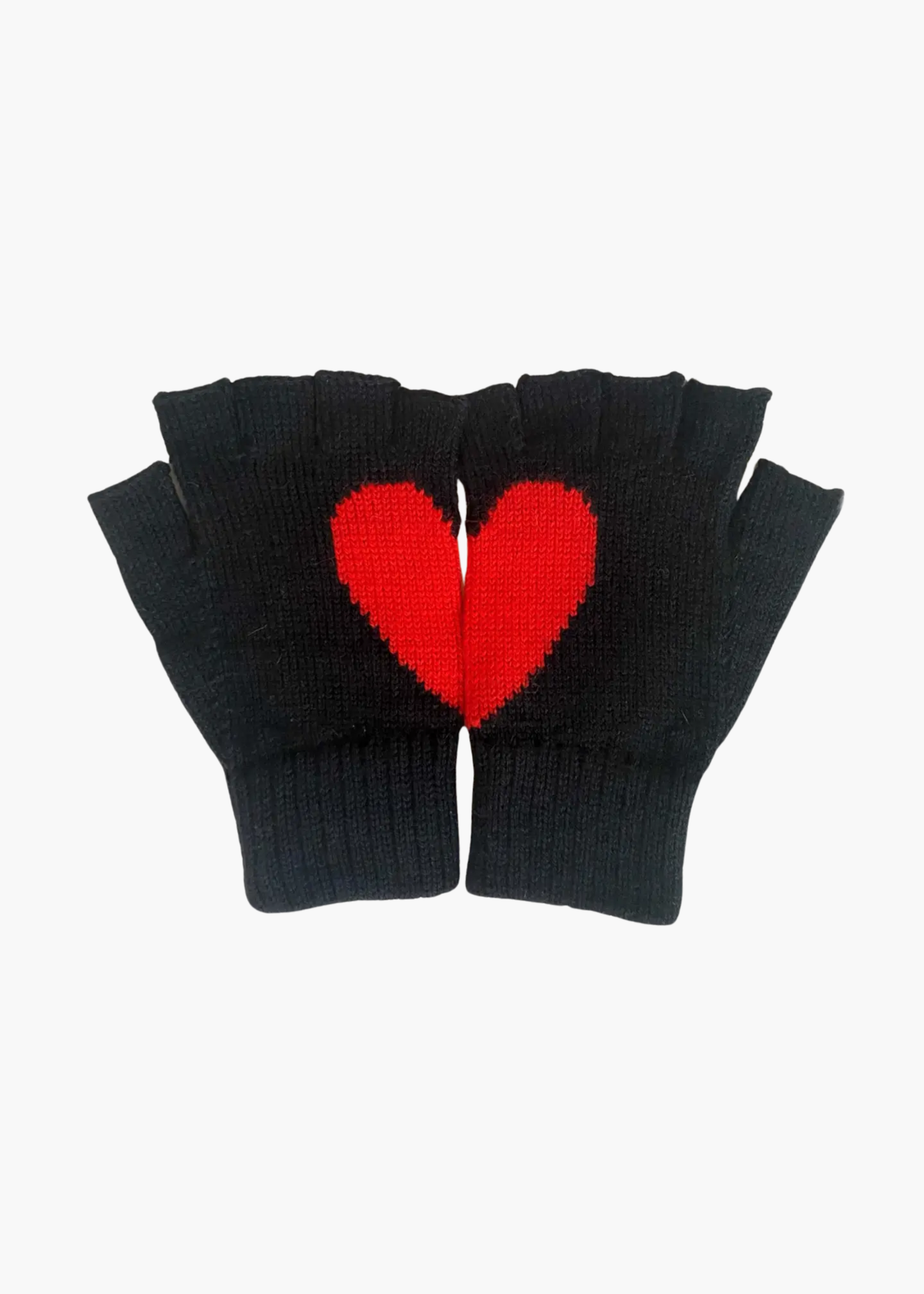 Heart gloves, black