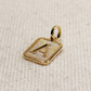 Textured initial plate pendant