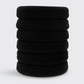 Recycled thick hair elastics 6pc set, black