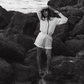 Drawstring short, white
