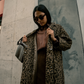 Animal print trench