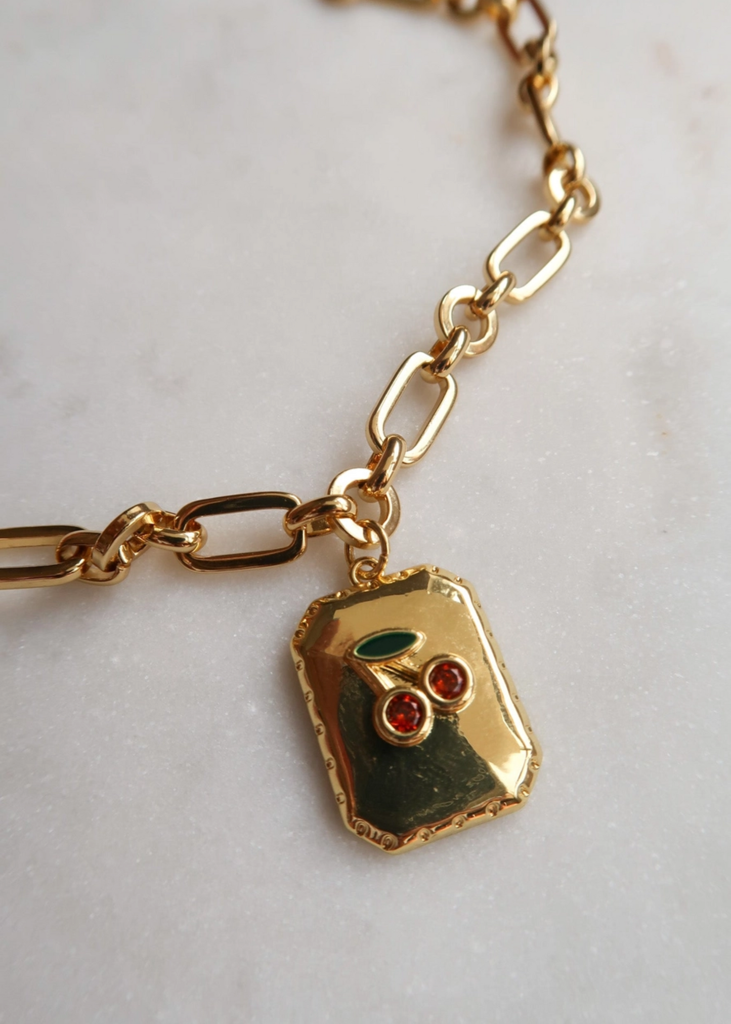 Cherry stained kisses necklace