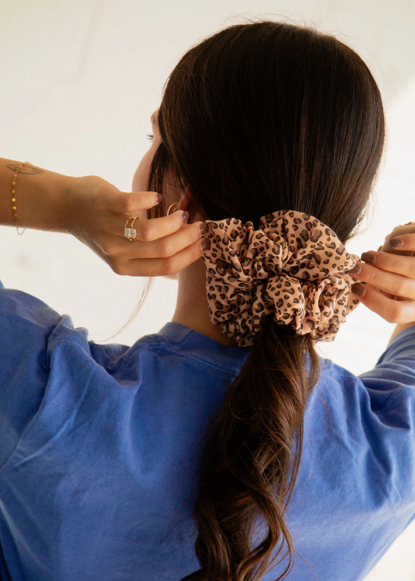 Cheetah print jumbo scrunchie