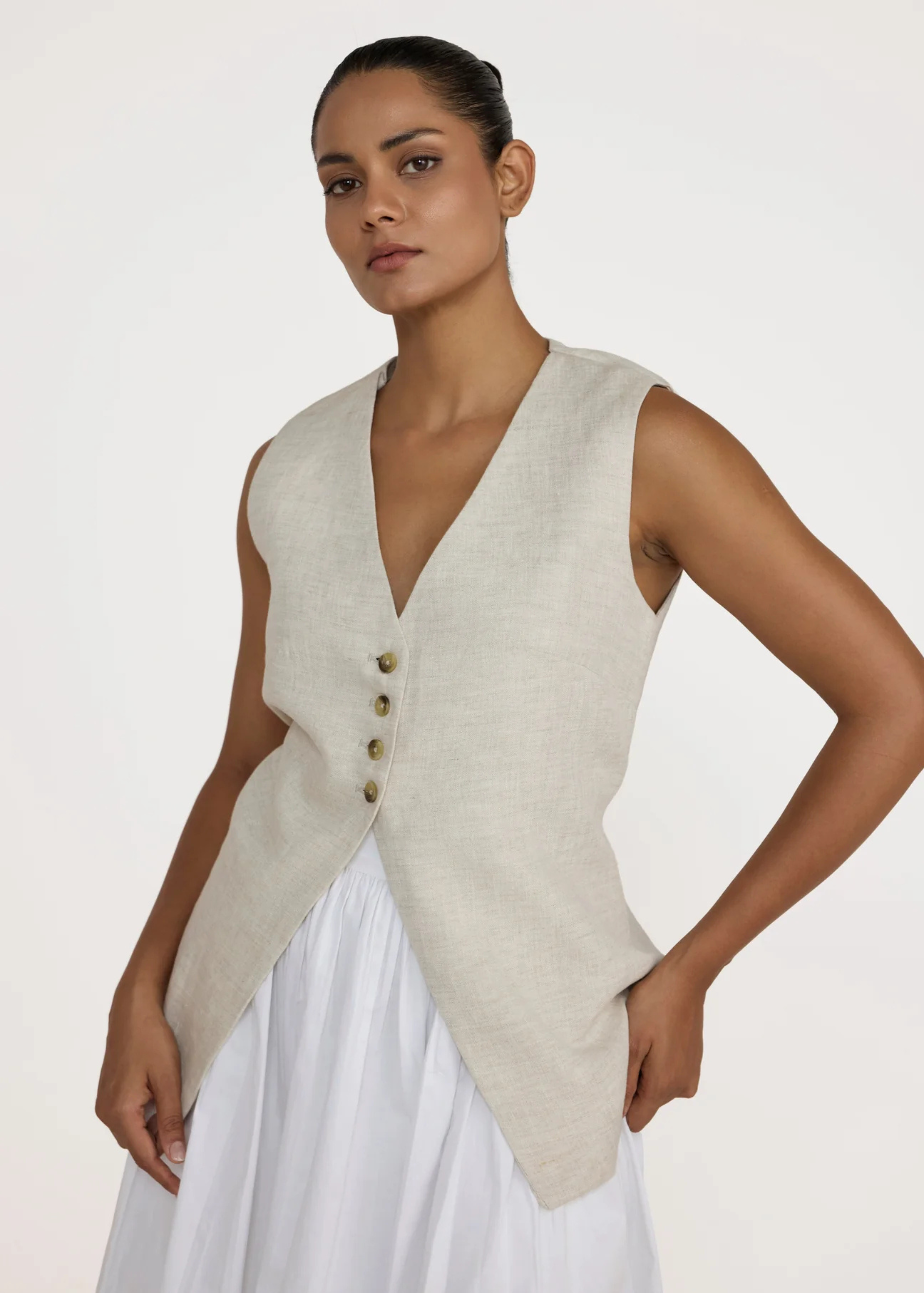 Longline vest, off-white