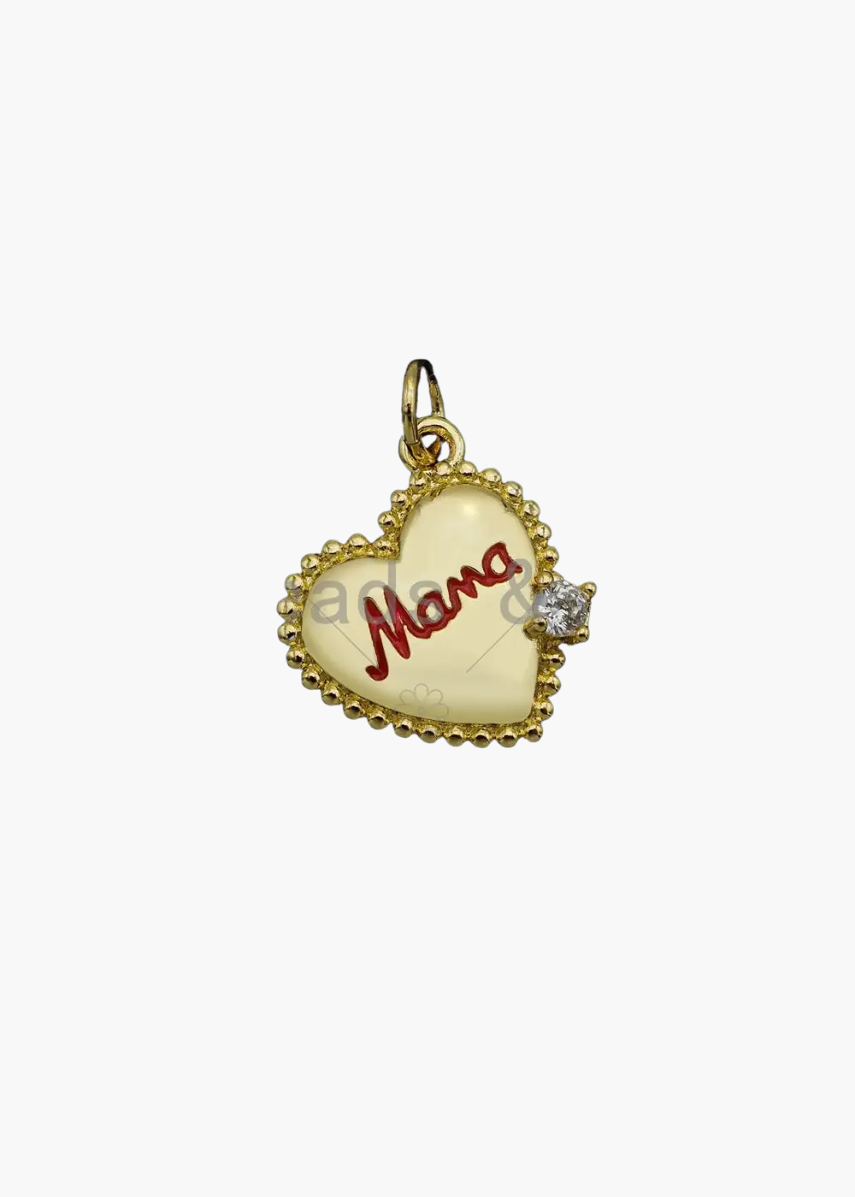 Red mama heart charm