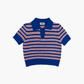 Stripe polo top, striped