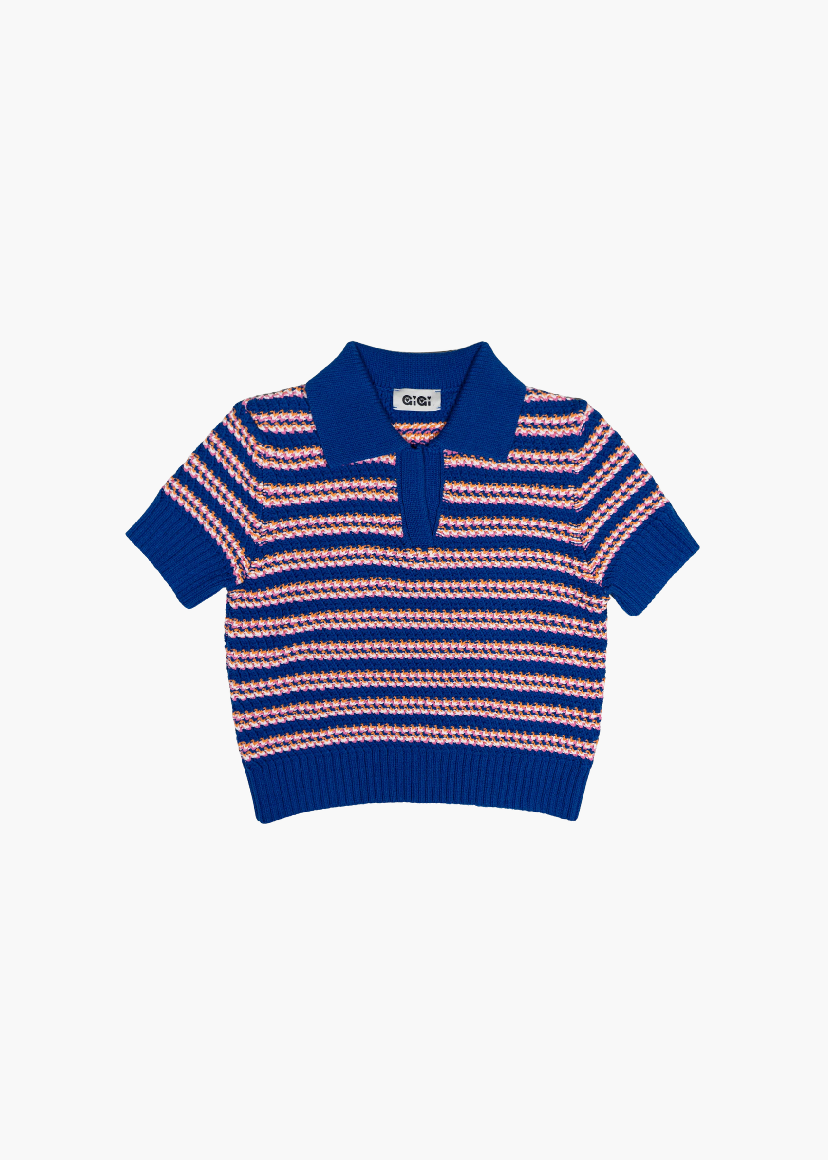 Stripe polo top, striped