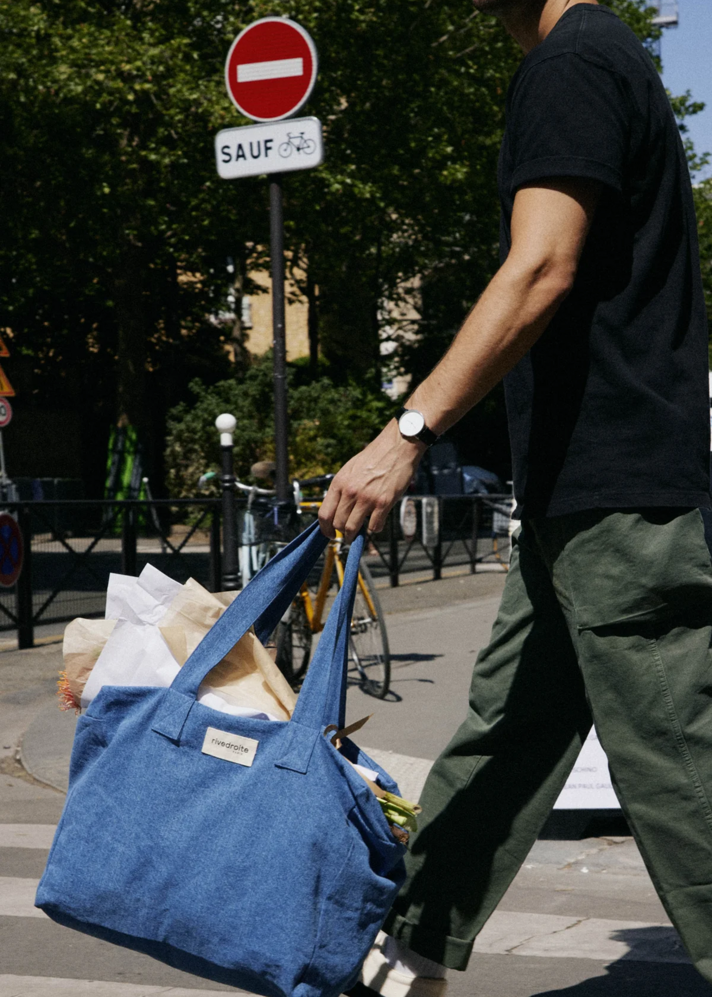 Célestins bag, stone washed denim