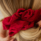 Cranberry textured jumbo scrunchie