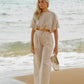 High waisted wide leg trousers