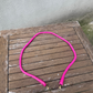 Metallic pink hand-braided leather strap
