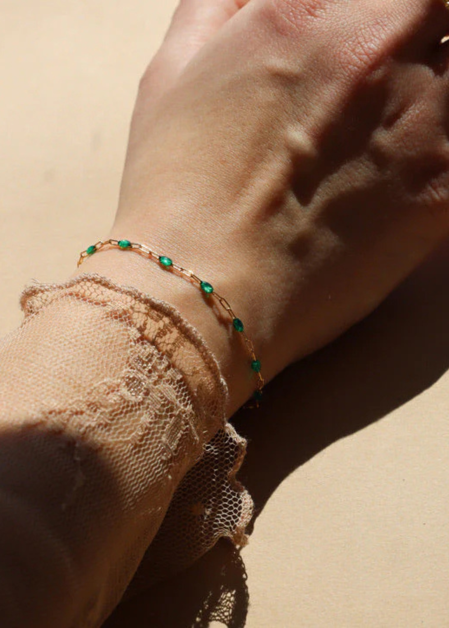 Emerald gemlink bracelet