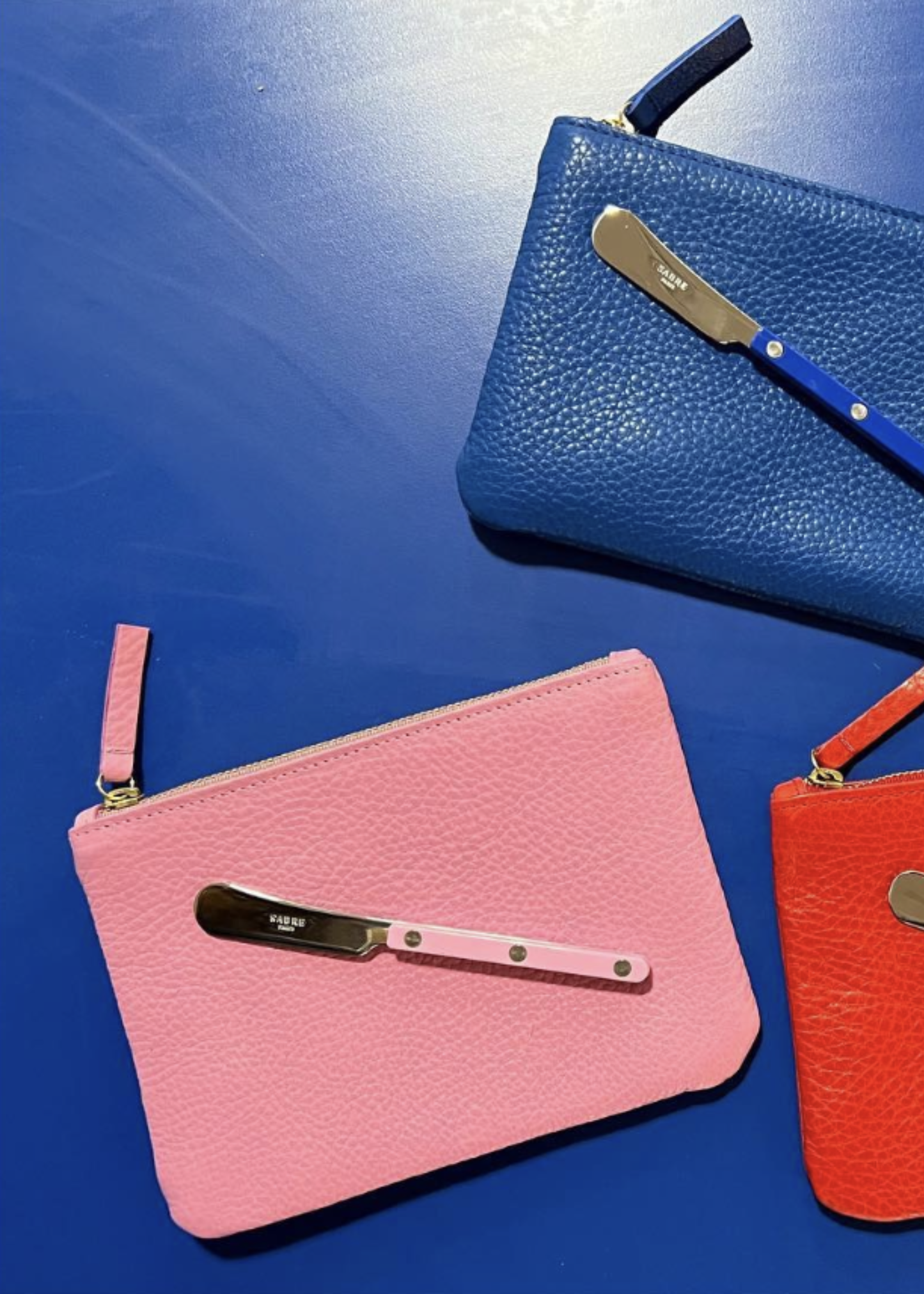 Zipper pouch, sorbet leather