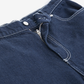 Contrast stitching denim bermuda