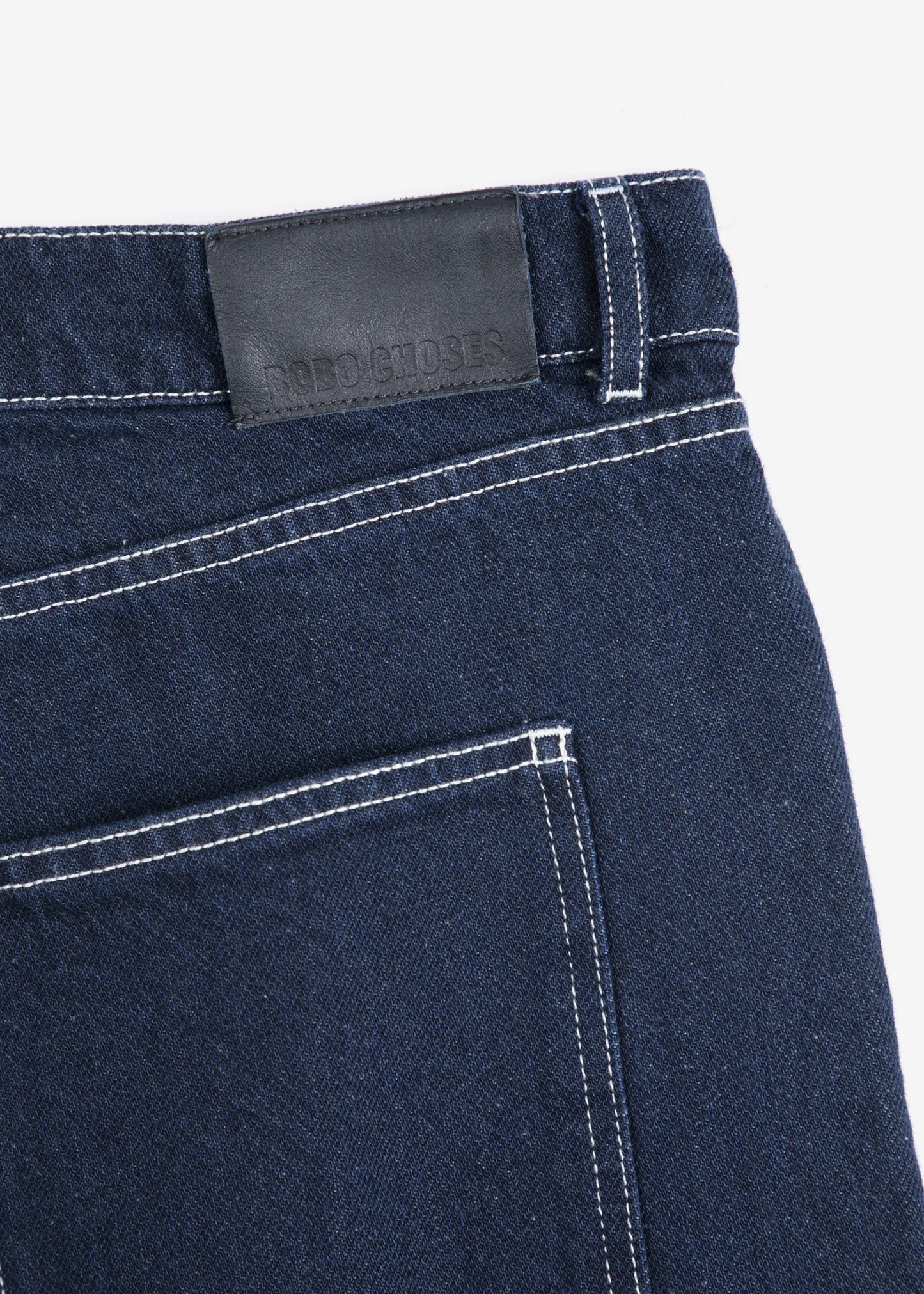 Contrast stitching denim bermuda