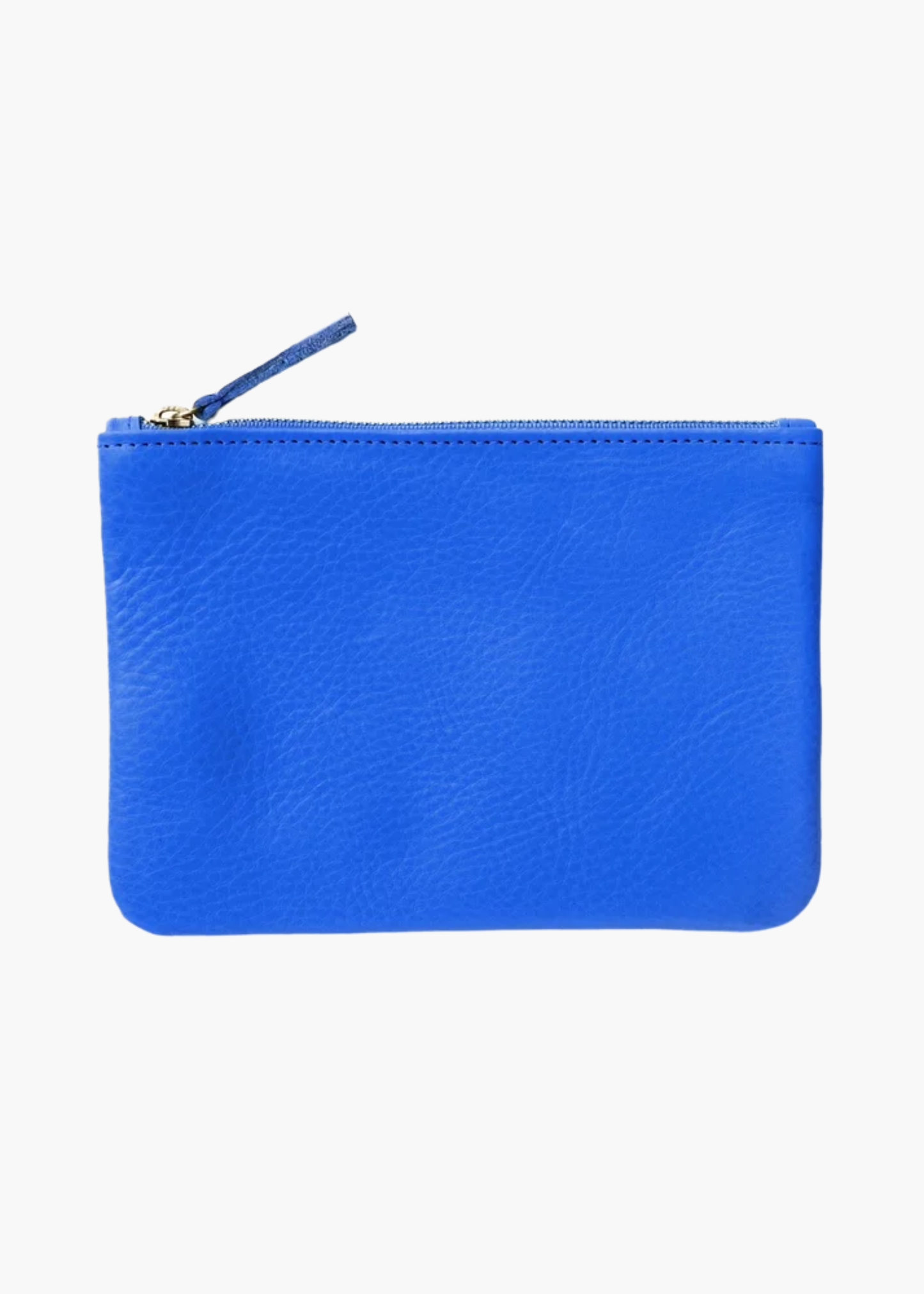 Zipper pouch, lapis leather