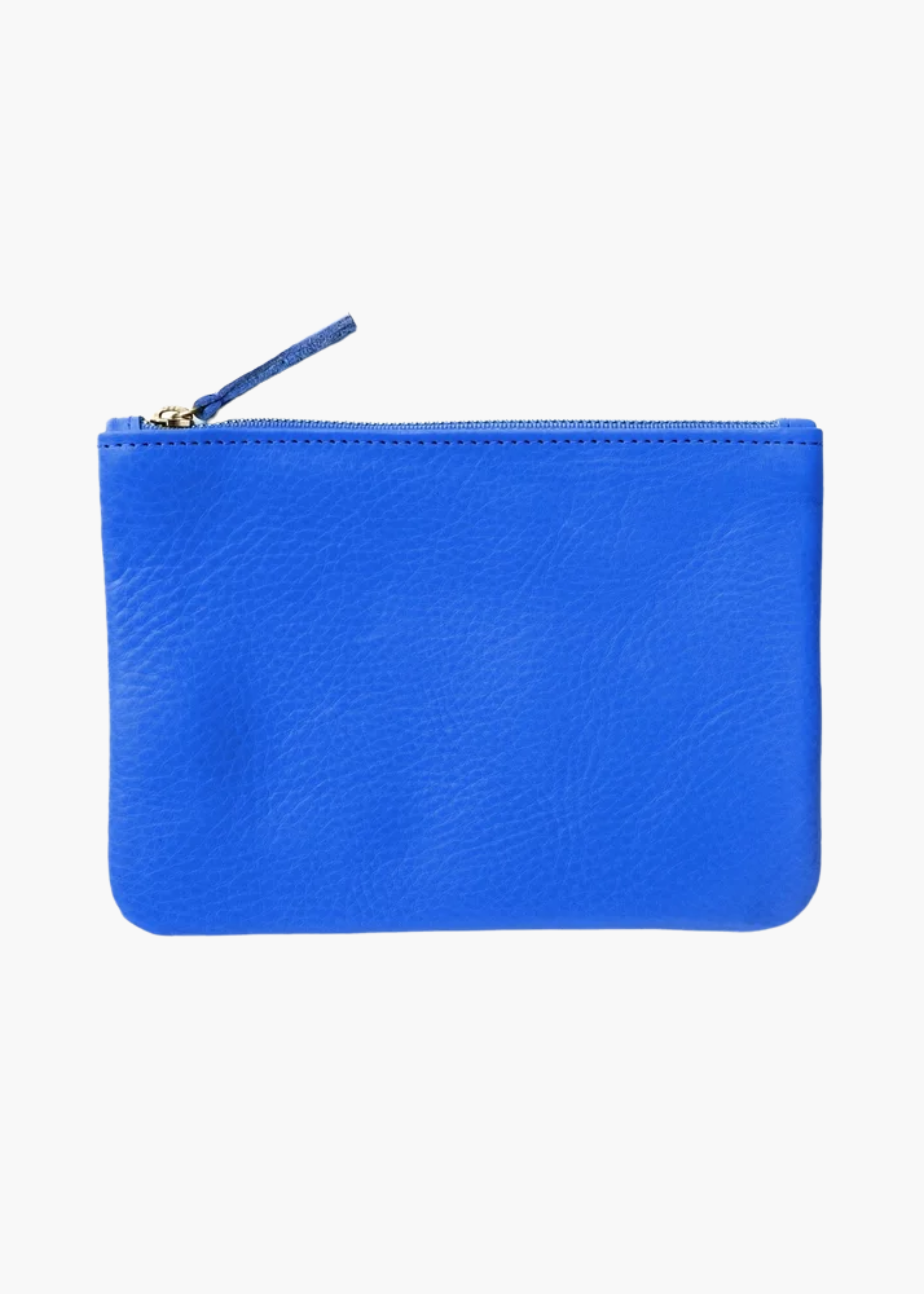 Zipper pouch, lapis leather