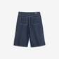 Contrast stitching denim bermuda