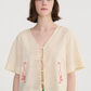 Embroidery tied blouse