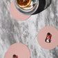 Fancy penguin bow coasters, set of four