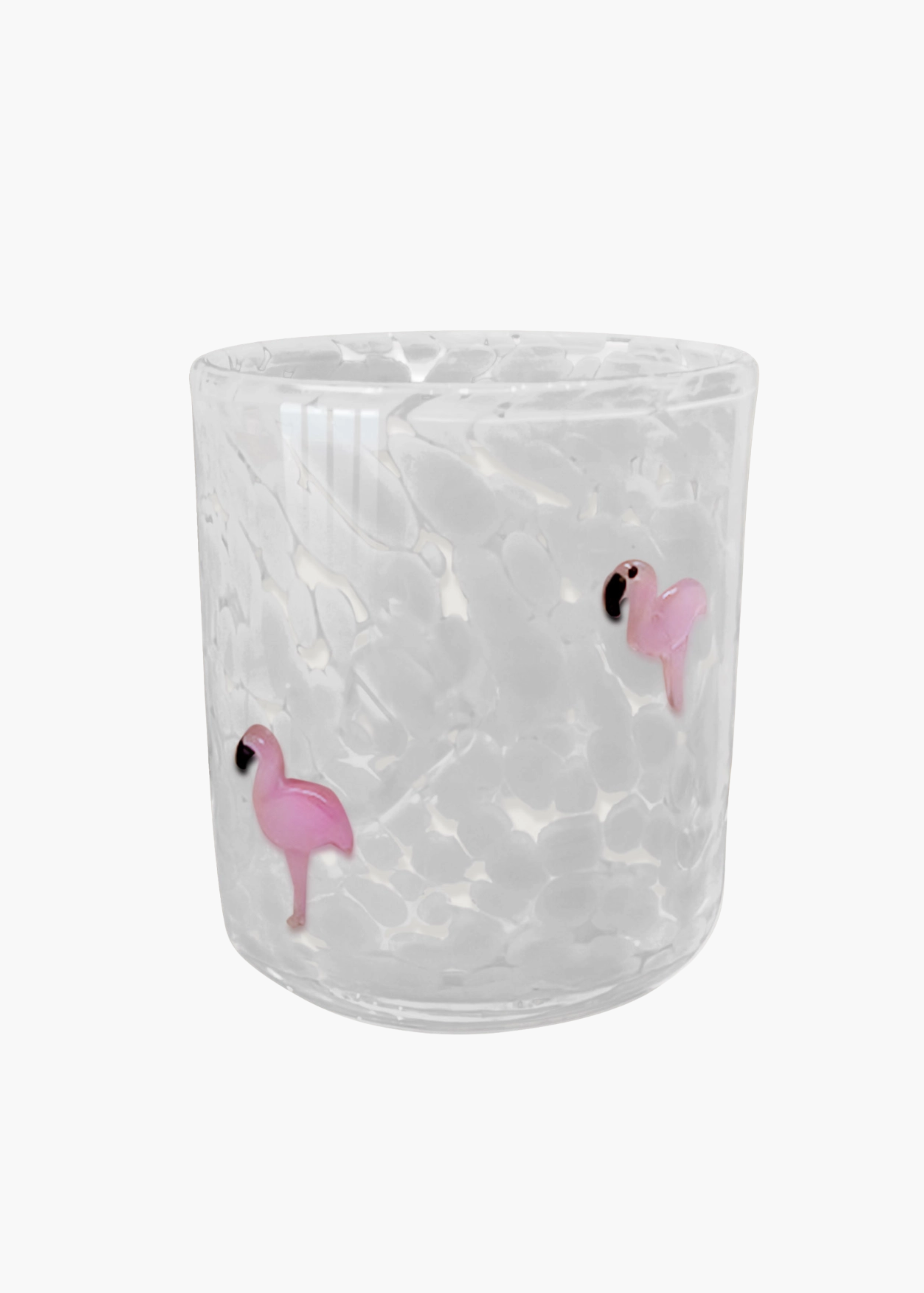 Pink flamingo confetti candle