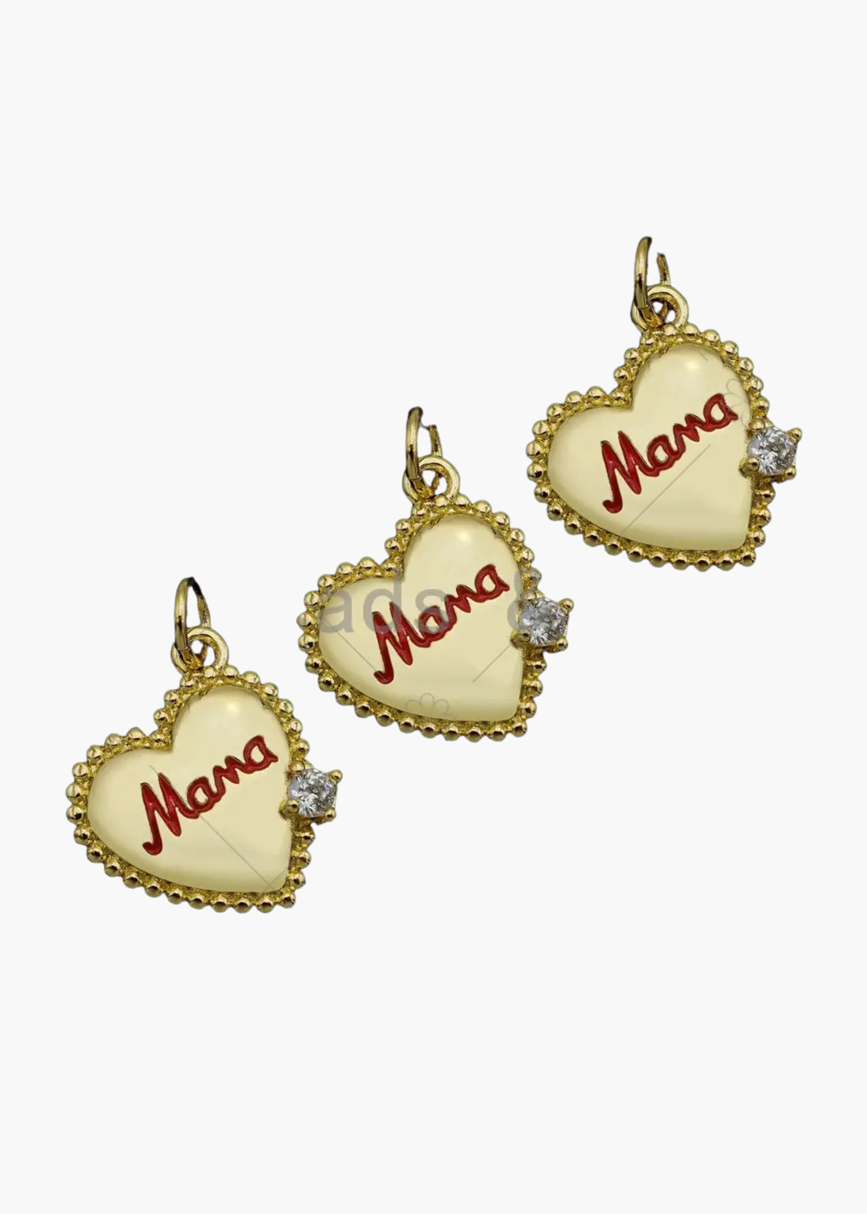 Red mama heart charm