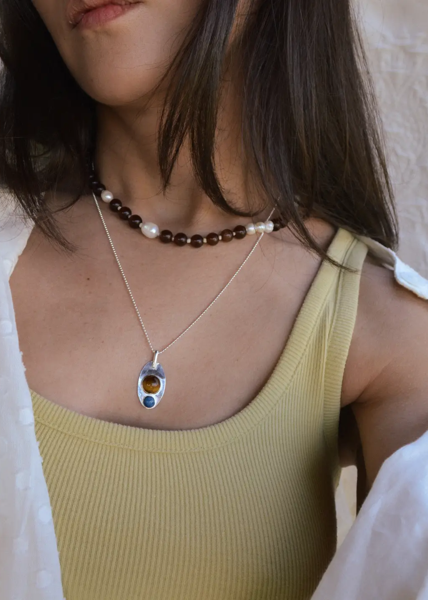 Tiger's eye pendant necklace