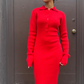 Cashmere polo fitted maxi dress
