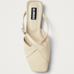 Adria leather mules, onix cream
