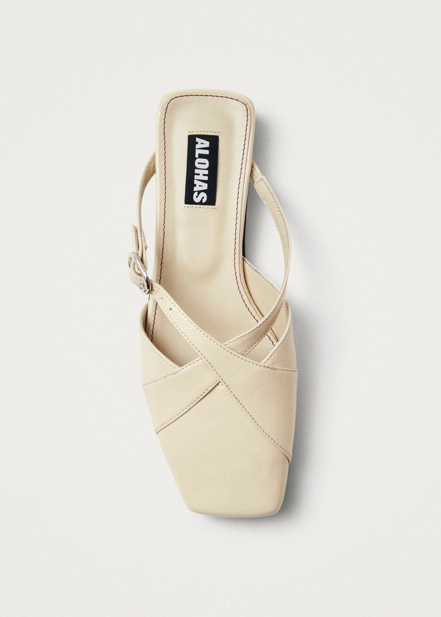 Adria leather mules, onix cream