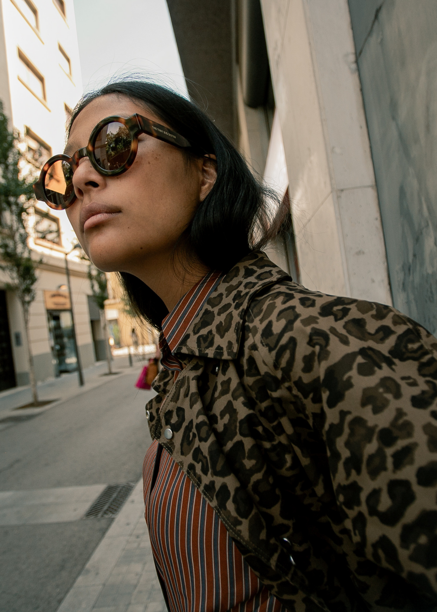 Animal print trench