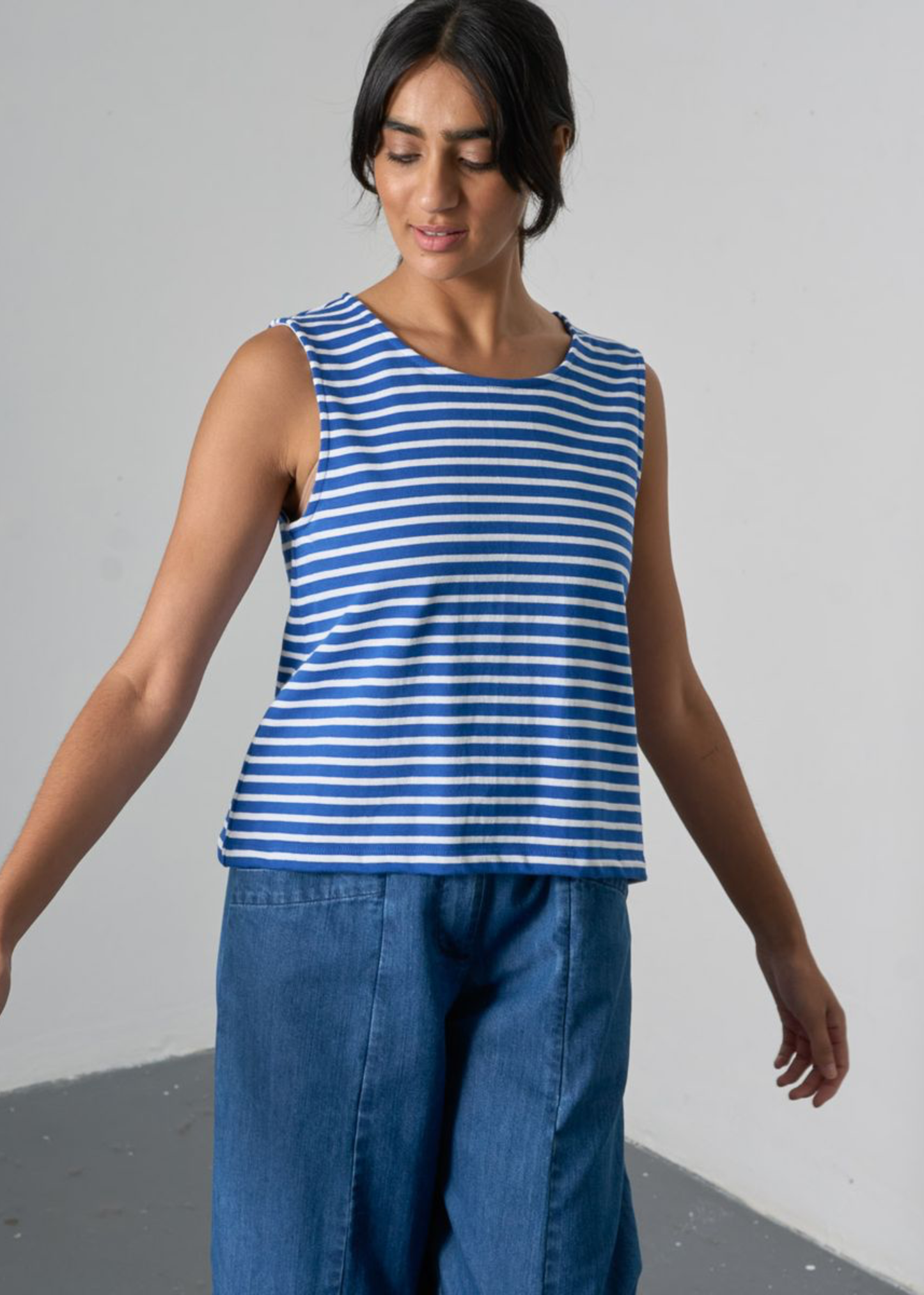 Alma jersey top, blue