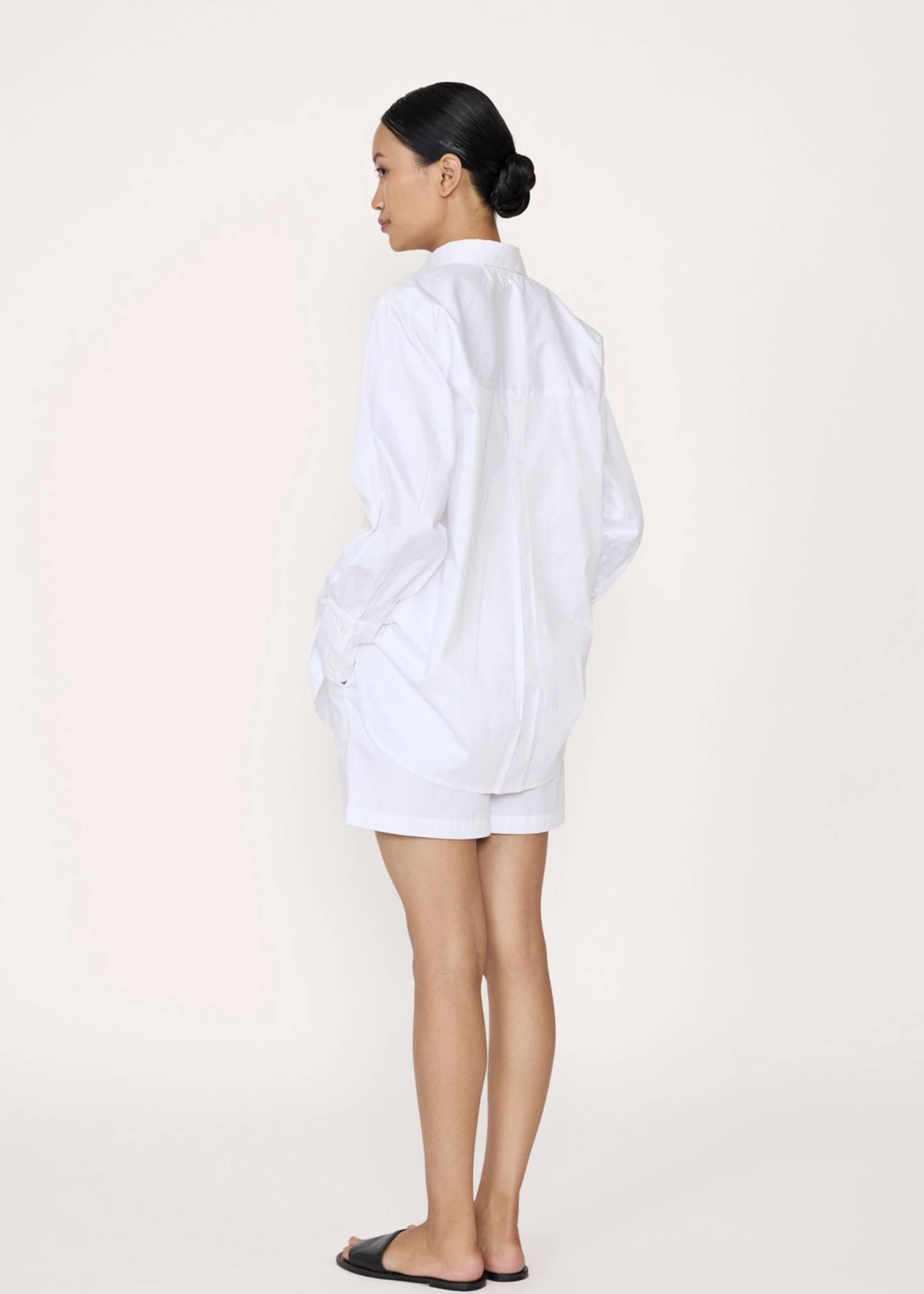 Drawstring short, white