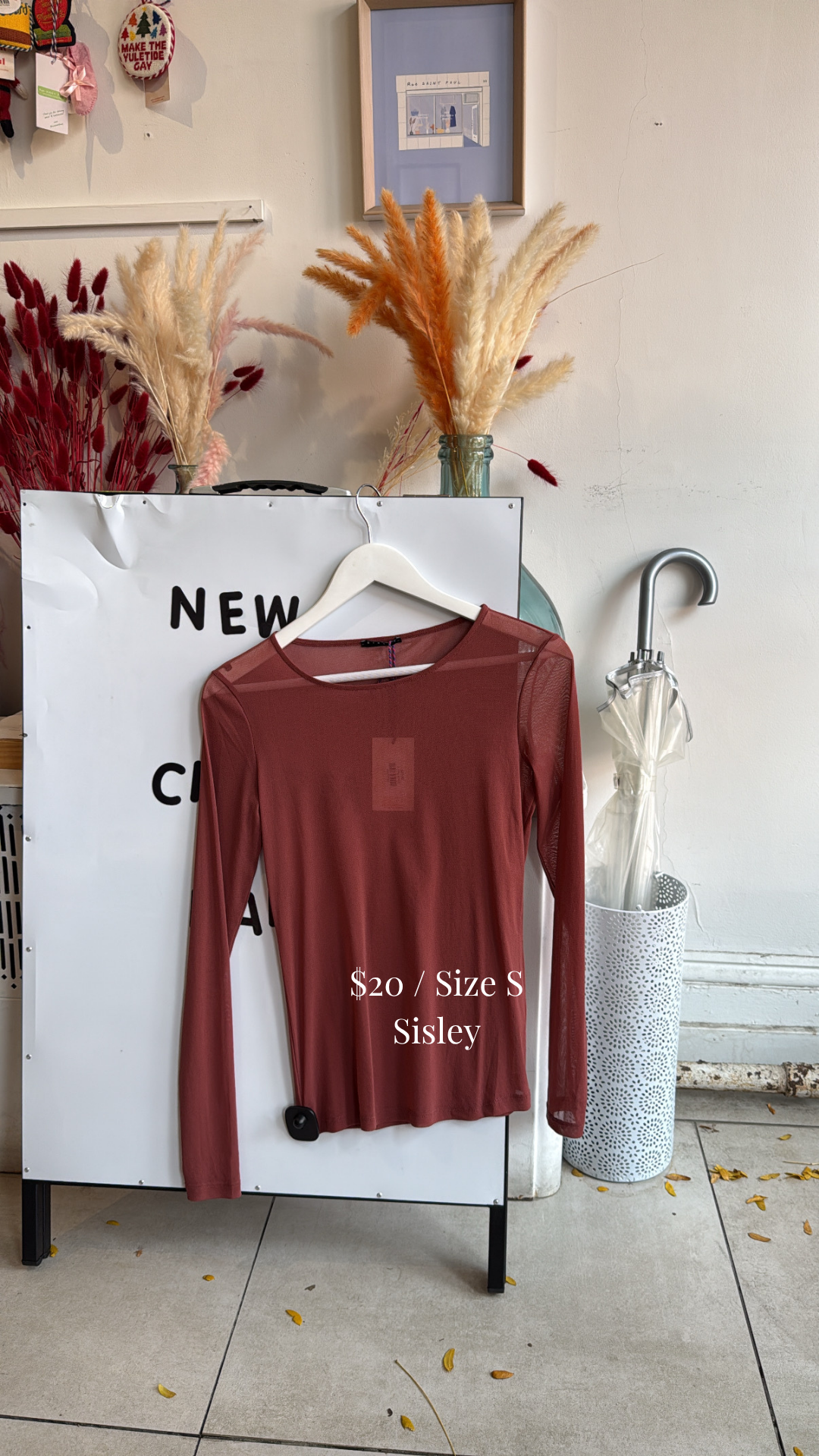 Sisley mesh top, rust