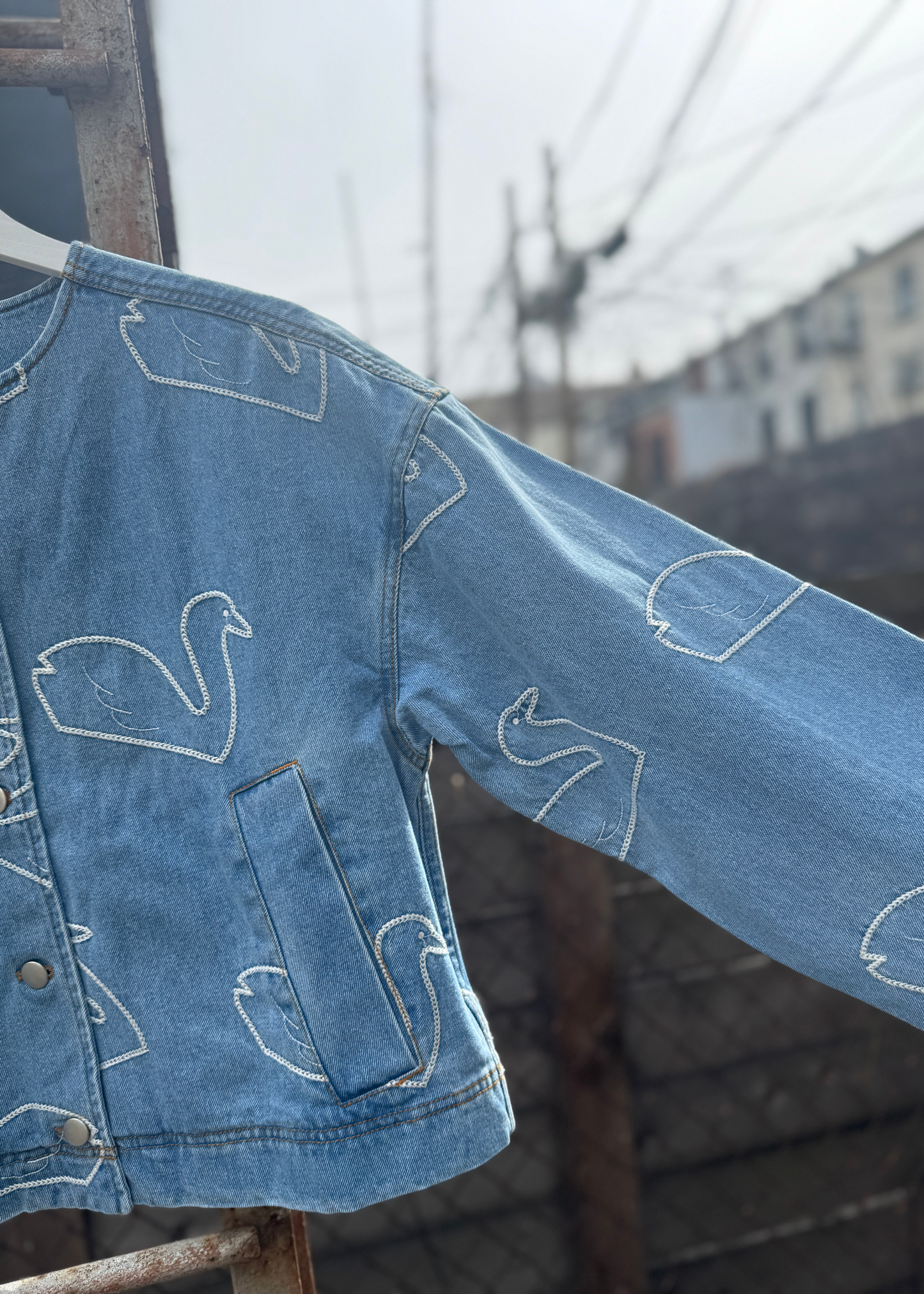 Swans cropped jacket