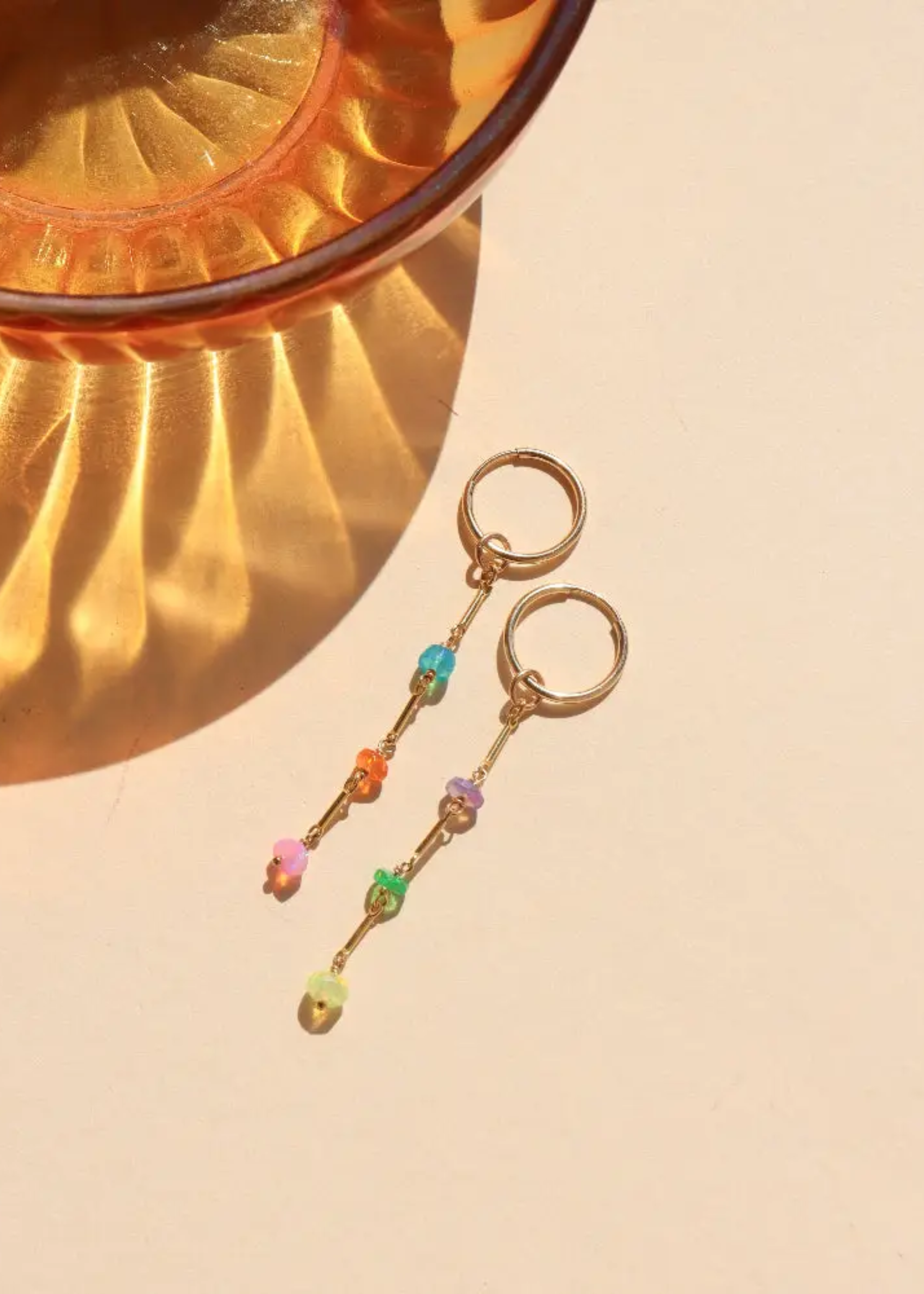 Disco opal earrings