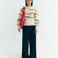 Macrame candela knitted sweater, multicolor