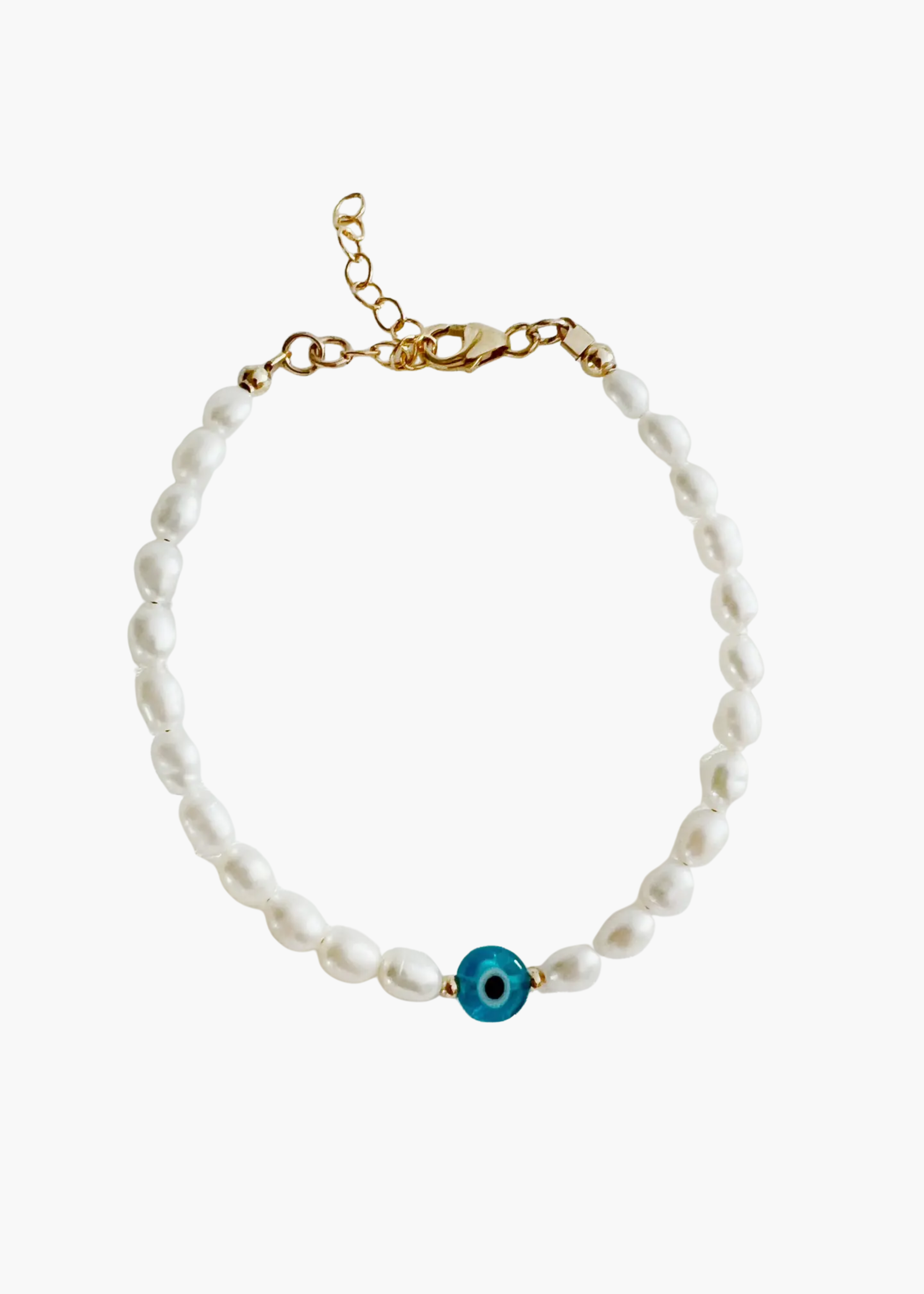 Ocean eyes evil eye pearl bracelet