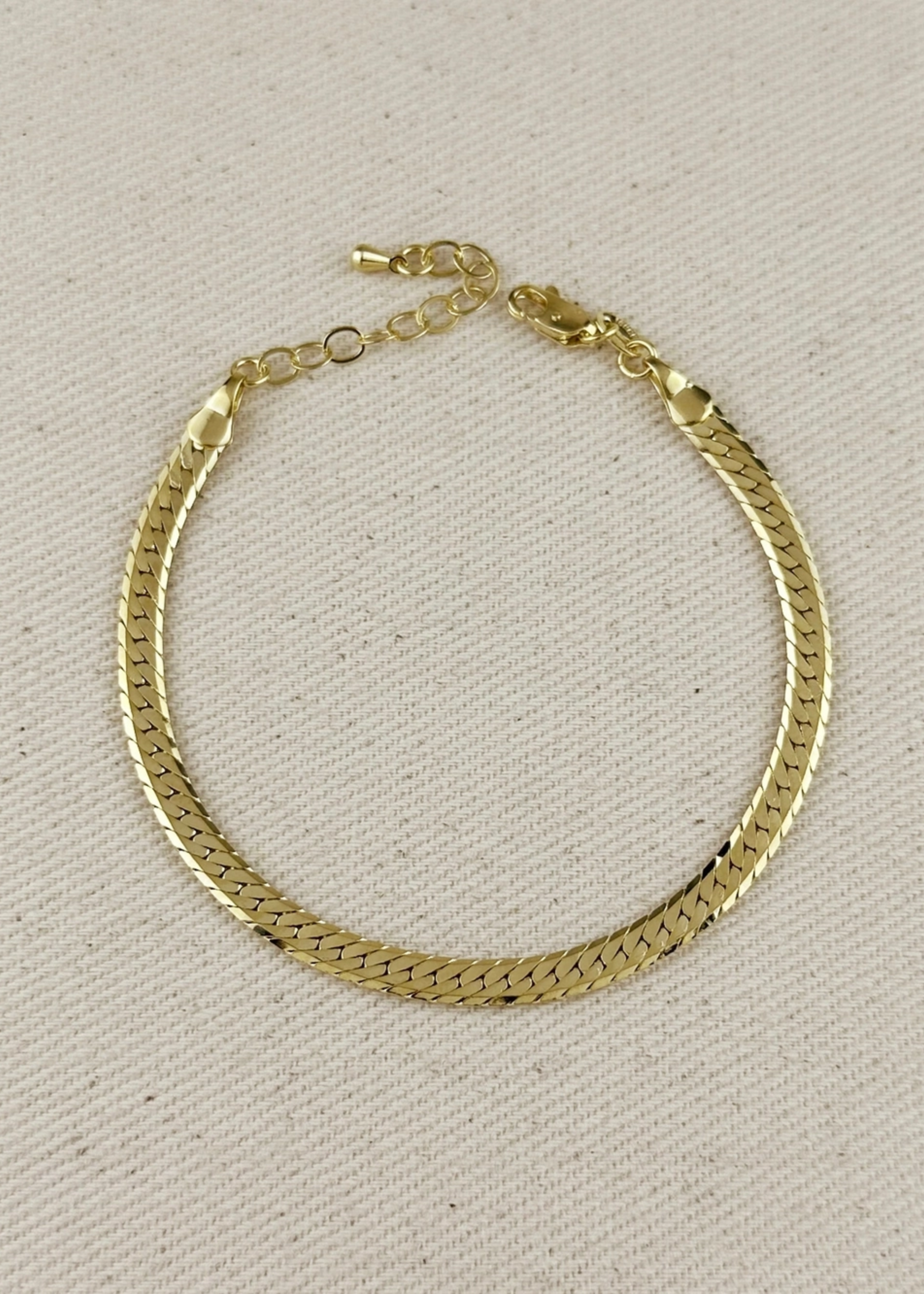 Diamond cut herringbone bracelet