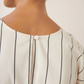 Ellora dress, greige pinstripe