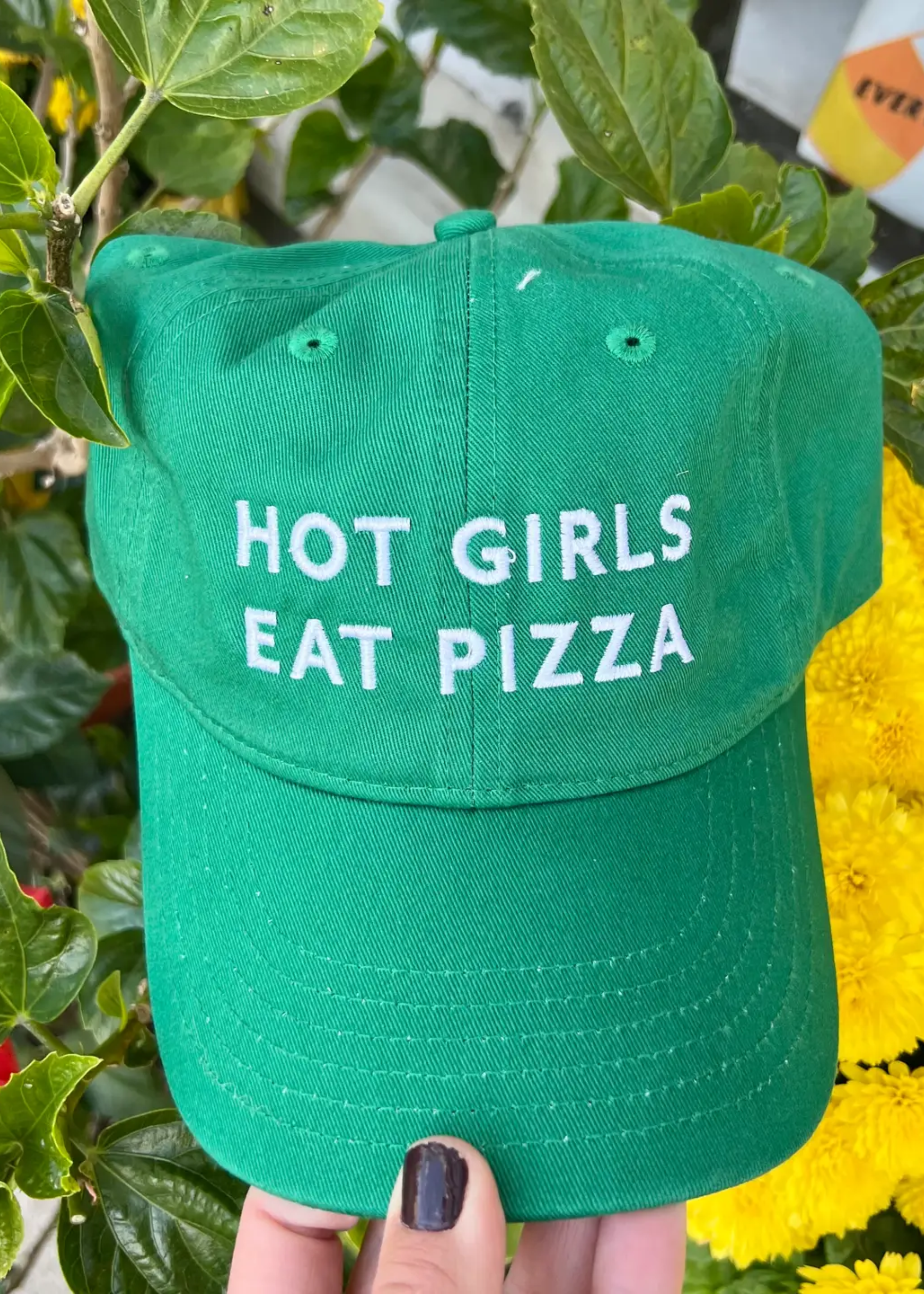 Hot girls eat pizza hat