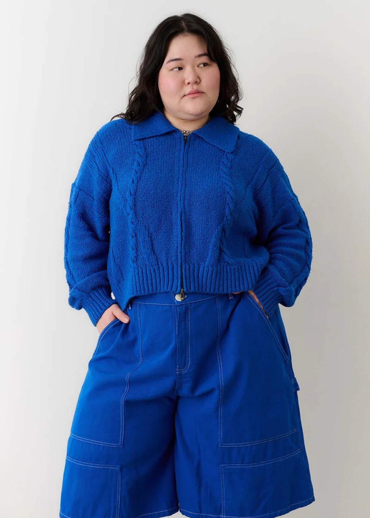Grace zip cardigan, blue