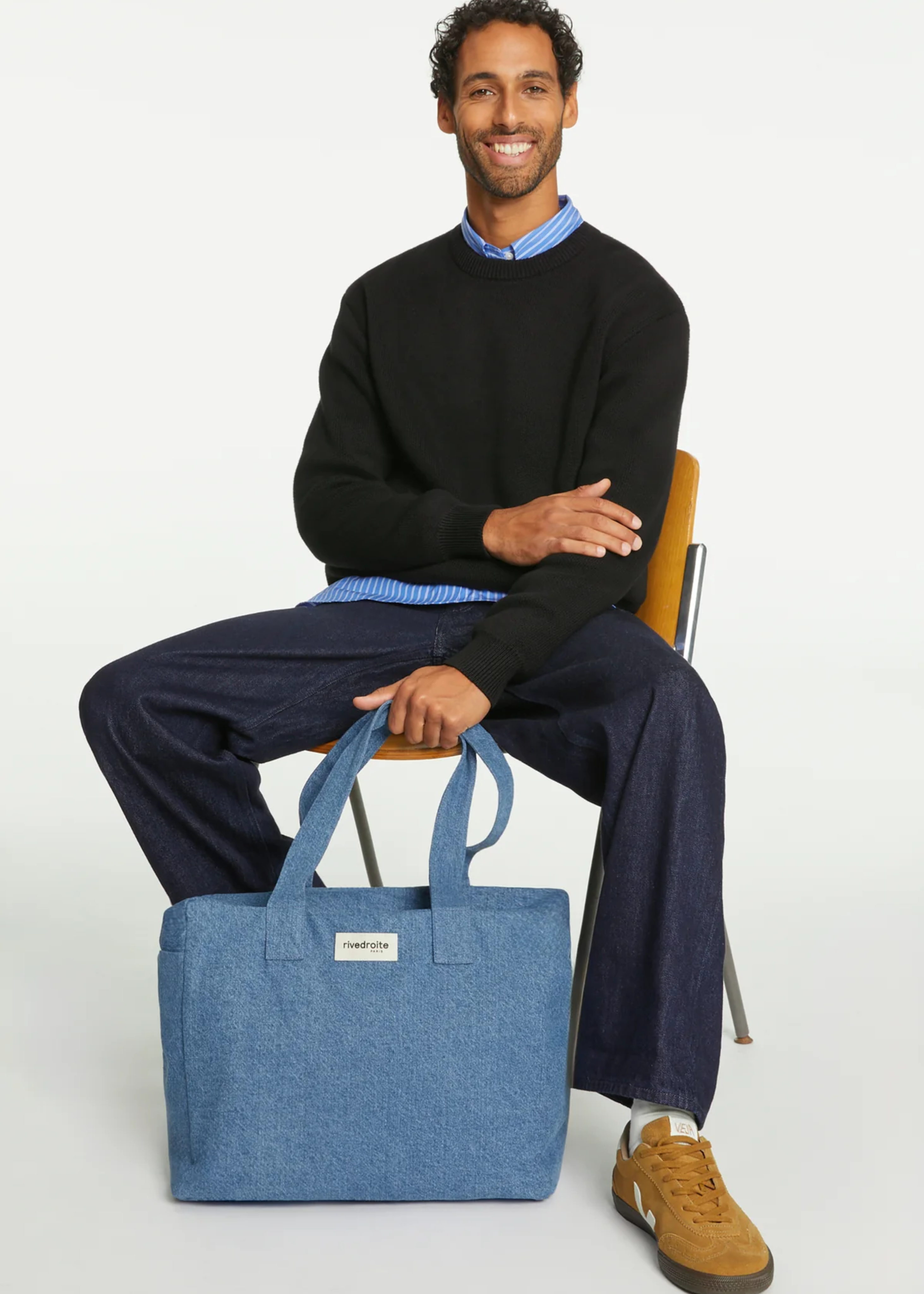 Célestins bag, stone washed denim